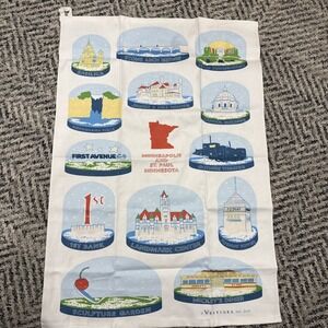 NWT  MINNEAPOLIS ST PAUL Snow Globe Attractions Cotton Dish Tea Towel Vistages